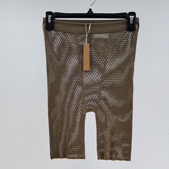 Skims Shorts‎ Plus 2X-4X Warp Knit Cover Up Swim Seamless Perforated Army Green - Picture 4 of 11